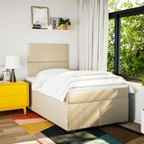  Krevet s oprugama i madracem krem 120 x 200 cm od tkanine | shoptok.hr