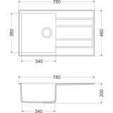 Sink Solution pomivalno korito NATURA 40 PLUS - 780 x 460 mm - bež (7050054) | Shoptok.si