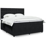 vidaXL Box spring postelja z vzmetnico črna 200x200 cm žamet | Shoptok.si