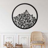 Wallxpert metalni zidni ukras 5063, geometrijske planine u krugu, 60 x 60 cm, crni | Eponuda.com