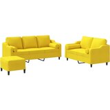  3-dijelni set sofa s jastucima svjetložuti od tkanine | shoptok.hr