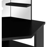 vidaXL Kutni toaletni stolić s LED svjetlom crni 111 x 54 x 141,5 cm | shoptok.hr
