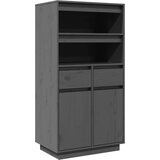 vidaXL Visoka komoda siva 60 x 40 x 116,5 cm od masivne borovine | shoptok.hr