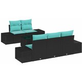 vidaXL Vrtna sedežna garnitura 6 pcs Črna in turkizna 55 x 55 x 37 cm, (5000020596) | Shoptok.si