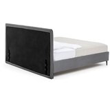 Bonami Selection Sivi tapecirani bračni krevet s madracem/letvičastim okvirom 180x200 cm Noira Slim - | shoptok.hr