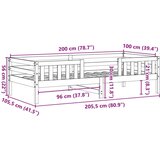 vidaXL Posteljni okvir 100x200 cm trdna borovina | Shoptok.si