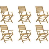 Maison Chic Zložljivi Vrtni Stoli - Stol za vrti 6 kosov 54,5x61,5x86,5 cm trdna akacija JS3000, (21875824) Cene