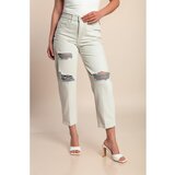 Fenzy Plus Size Traperice S Prorezima, Svijetlo Sive | shoptok.hr