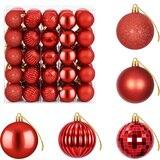  Set božićnih kuglica 75 kom. Crvena 6 cm Polistiren | shoptok.hr