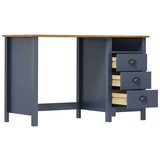  Pisalna miza Hill s 3 predali siva 120x50x74 cm borovina, (20640660) | Shoptok.si