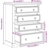  Kutije za pohranu Bijelo 92 x 48 x 114 cm Čvrsto borovo drvo - Bijelo | shoptok.hr
