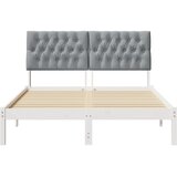  Krevetni okvir s tapiciranim uzglavljem Bijelo 135 x 190 cm | shoptok.hr