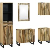 vidaXL Komplet pohištva za kopalnico s predalom s polico 5 pcs Rjava Srednja | Shoptok.si