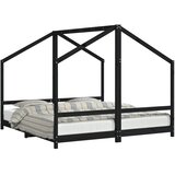  Okvir za dječji krevet crni 2x(90x190) cm od masivne borovine | shoptok.hr