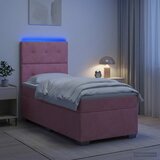  Boxspring krevet s madracem Ružičasta 100 x 200 cm Baršun | shoptok.hr