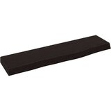  Zidna polica tamnosmeđa 40x10x2 cm od obrađene hrastovine | shoptok.hr