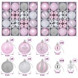  Set božićnih kuglica 88 kom. ružičasta i srebrna Ø 6 cm - ružičasta i srebrna | shoptok.hr