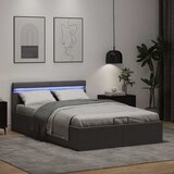 Hidraulični okvir za krevet od umjetne kože LED sivi 140x200 cm | shoptok.hr