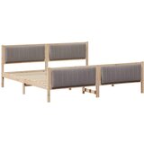  Okvir kreveta Smeđa i taupe 200 x 200 cm Masivna borovina | shoptok.hr