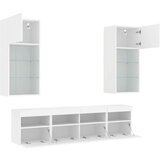  5-dijelni zidni TV elementi s LED bijeli od konstruiranog drva | shoptok.hr