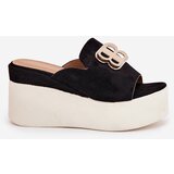 Boto Platform And Wedge Sandals With Decoration Black Tanonea | shoptok.hr