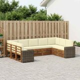  Sekcijska garnitura s jastukom 9 pcs Prirodna i krem Poliester | shoptok.hr