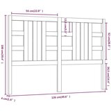  Posteljno vzglavje črno 126x4x100 cm trdna borovina, (20643318) | Shoptok.si