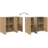 vidaXL s pohranom s vratima Smeđa 90 x 34 x 80 cm Konstruirano drvo | shoptok.hr