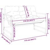  Vrtna klupa s jastukom antracit 113 cm čelična | shoptok.hr