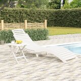 Maison Chic Ležalnik - Sončna ležalnik bel 184x55x64 cm trden akacijev les, (22043214) | Shoptok.si