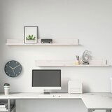 vidaXL Zidne police 2 kom bijele 110x11x9 cm od masivne borovine | shoptok.hr