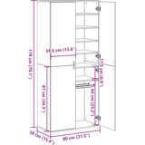 vidaXL Highboard Umetniški hrast 80x39x178 cm Inženirski les | Shoptok.si