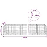 Gabion s žicom debljine 5 mm i mrežom 10x10 cm 1150x100x50 cm | shoptok.hr