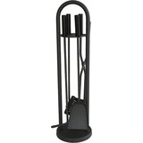Lienbacher 4 delni set za kamin, prevlečeni z antracitom, črnimi lesenimi ročaji | Shoptok.si