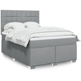 vidaXL Box spring postelja z vzmetnico svetlo siva 140x200 cm blago Cene