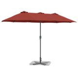  Vrtni dežnik Terakota 370 x 197 x 239 cm Poliester in aluminij, (5000160748) | Shoptok.si