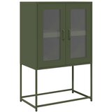 vidaXL Highboard Olive Green 68x39x107 cm Jeklo | Shoptok.si