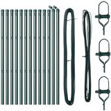 vidaXL Stebri za ograjo 13 kosov Zeleni Ø32 mm 120 cm Galvanizirana jekla Cene