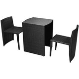  3-Dijelni bistro set od poliratana s jastucima crni | Eponuda.ba