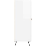 vidaXL Komoda visok sijaj bela 69,5x34x90 cm inženirski les | Shoptok.si