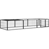  Ograda za pse s 8 panela crna 100 x 50 cm čelik obložen prahom | shoptok.hr