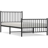  Metalni okvir kreveta uzglavlje i podnožje crni 100x200 cm | shoptok.hr