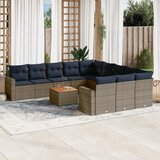 vidaXL 12-dijelni set vrtnih sofa od poliratana s jastucima sivi | shoptok.hr