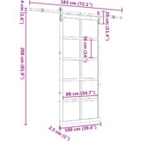 vidaXL Klizna vrata Smeđa 100 x 208 cm Masivna borovina | shoptok.hr