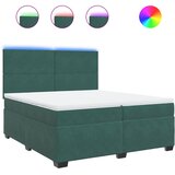 vidaXL Krevet s oprugama i madracem tamnozeleni 200x200 cm baršunasti | shoptok.hr