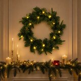  Božićni vijenac Zelena Ø 30 cm PVC i PE 25 LED lampica | shoptok.hr