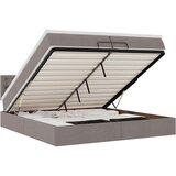 vidaXL Otomanski posteljni okvir z vzmetnico taupe 200x200 cm blago, (21670871) | Shoptok.si