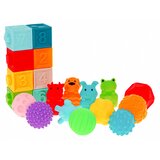  Set 20 senzoričnih žogic in kock z različnimi vzorci - pisan | Shoptok.si