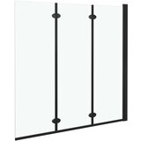  Sklopiva vrata za tuš-kabinu s 3 ploče ESG 130 x 138 cm crna | shoptok.hr