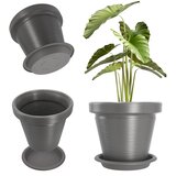 KADAX Vrtni lonec za rože s pokrovom in stojalom velik siv 39 cm, (5000350948) | Shoptok.si